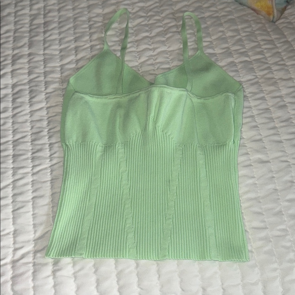 Mint Green Ribbed Knit sweater top - Picture 2 of 3